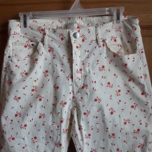 Floral print jeans